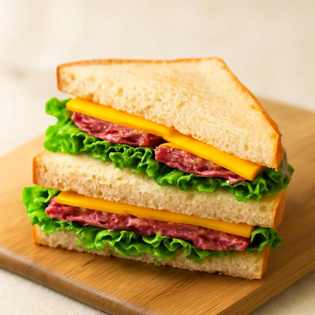 German Salami Cheddar & Lettuce Sandwich